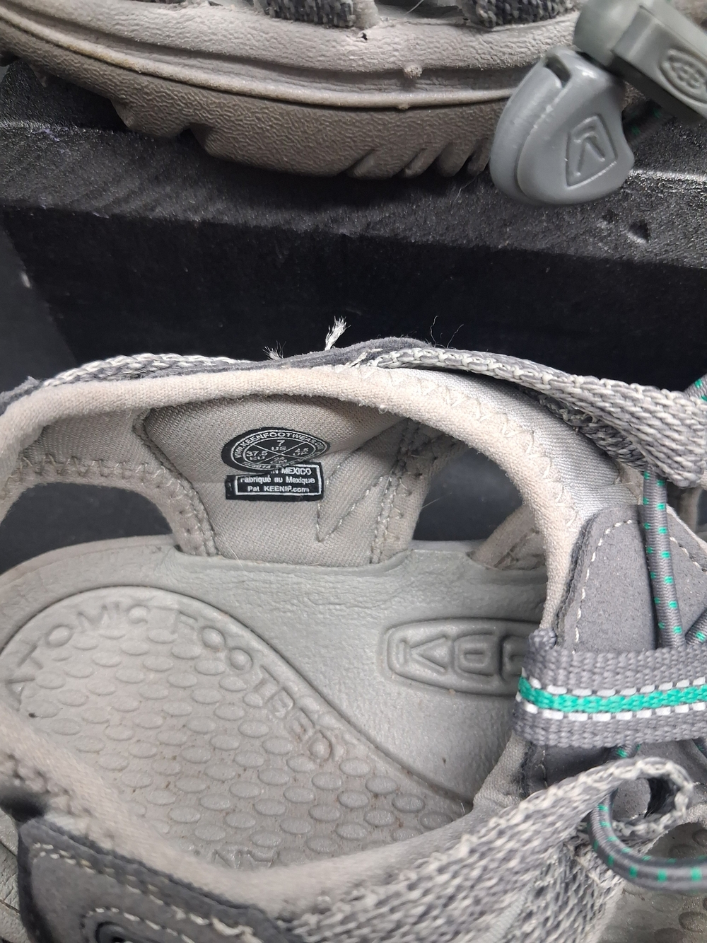 KEEN Women’s Whisper Open-Toe Sport Sandal - Gray with Teal Accents - Picture 2 of 9